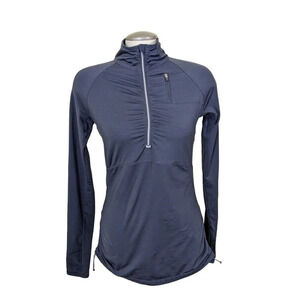 Athleta Womens Small Alacrity Half Zip Pullover Flint Gray Atheltic Top Running